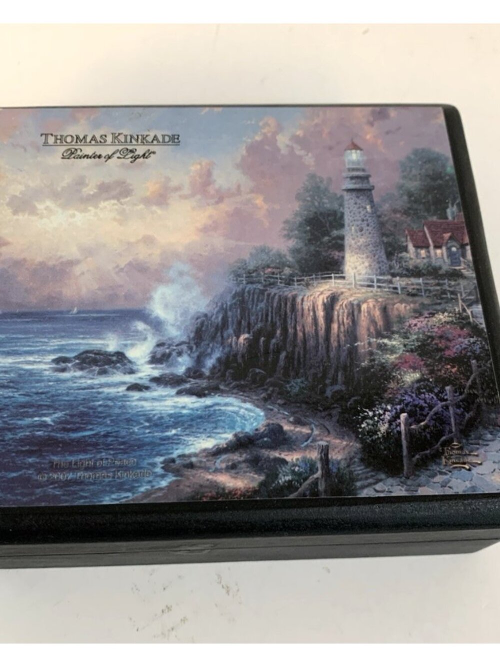 Giftco Thomas Kinkade Set Of 6 Wood Coasters Painter Of Light w/Wood Case